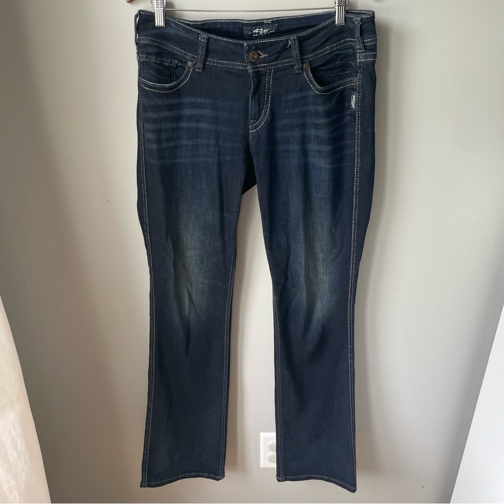 Silver Jeans Co Size 33x33 Calley Slim Boot‎ Jean high rise blue jeans EUC